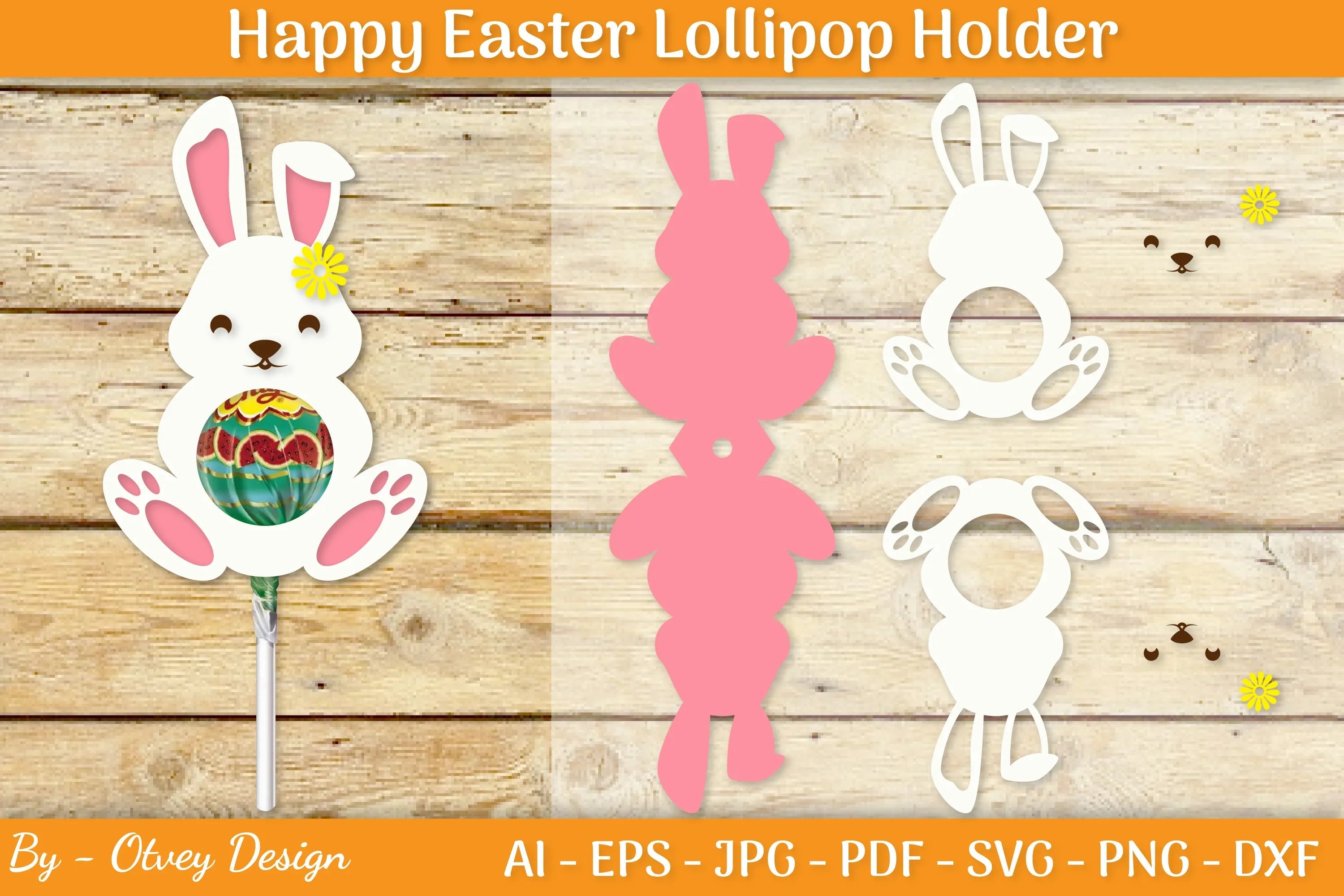 Happy Easter Lollipop Holder SVG Bundle - CraftNest - Digital Crafting and Art