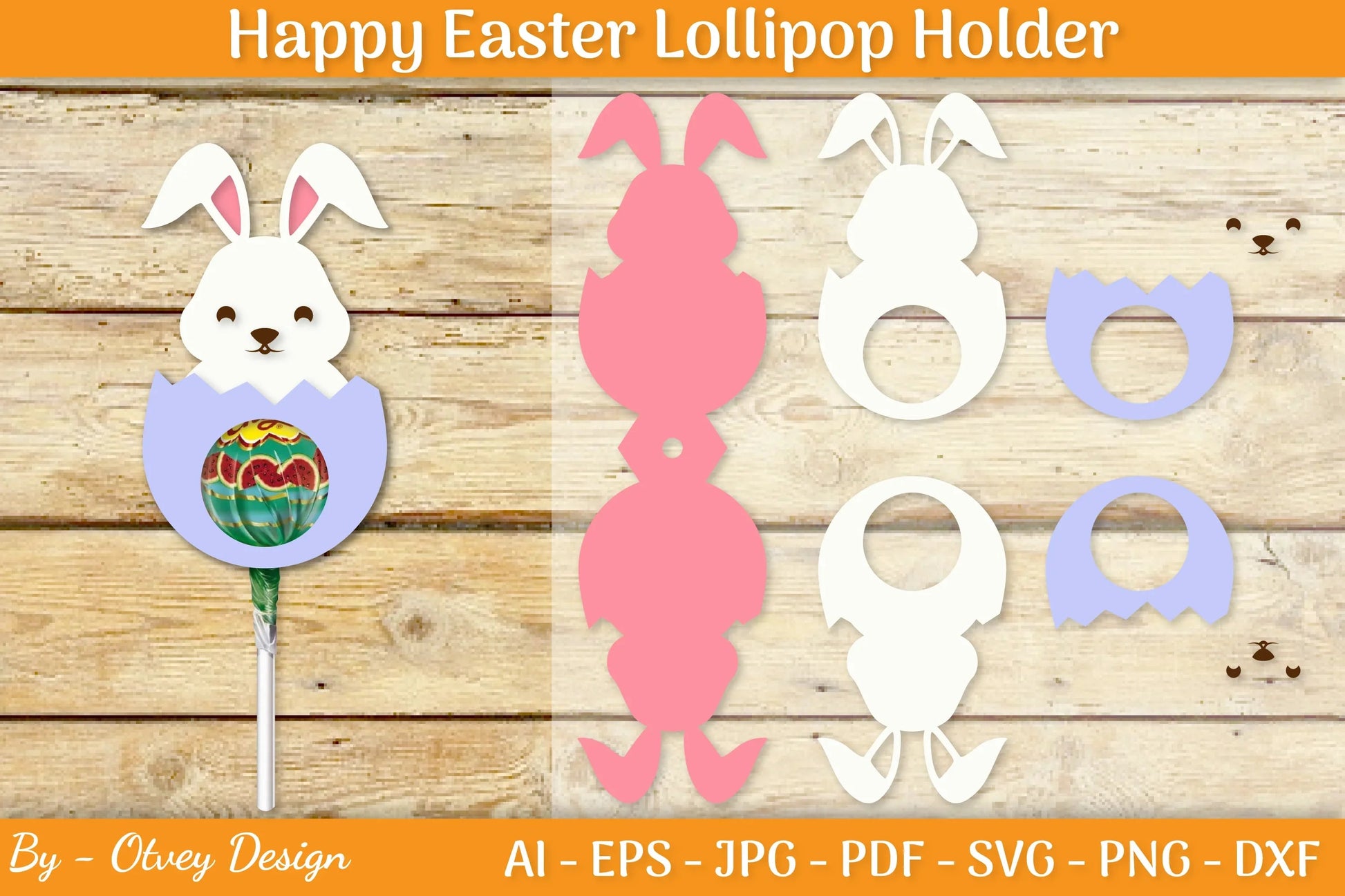 Happy Easter Lollipop Holder SVG Bundle - CraftNest - Digital Crafting and Art