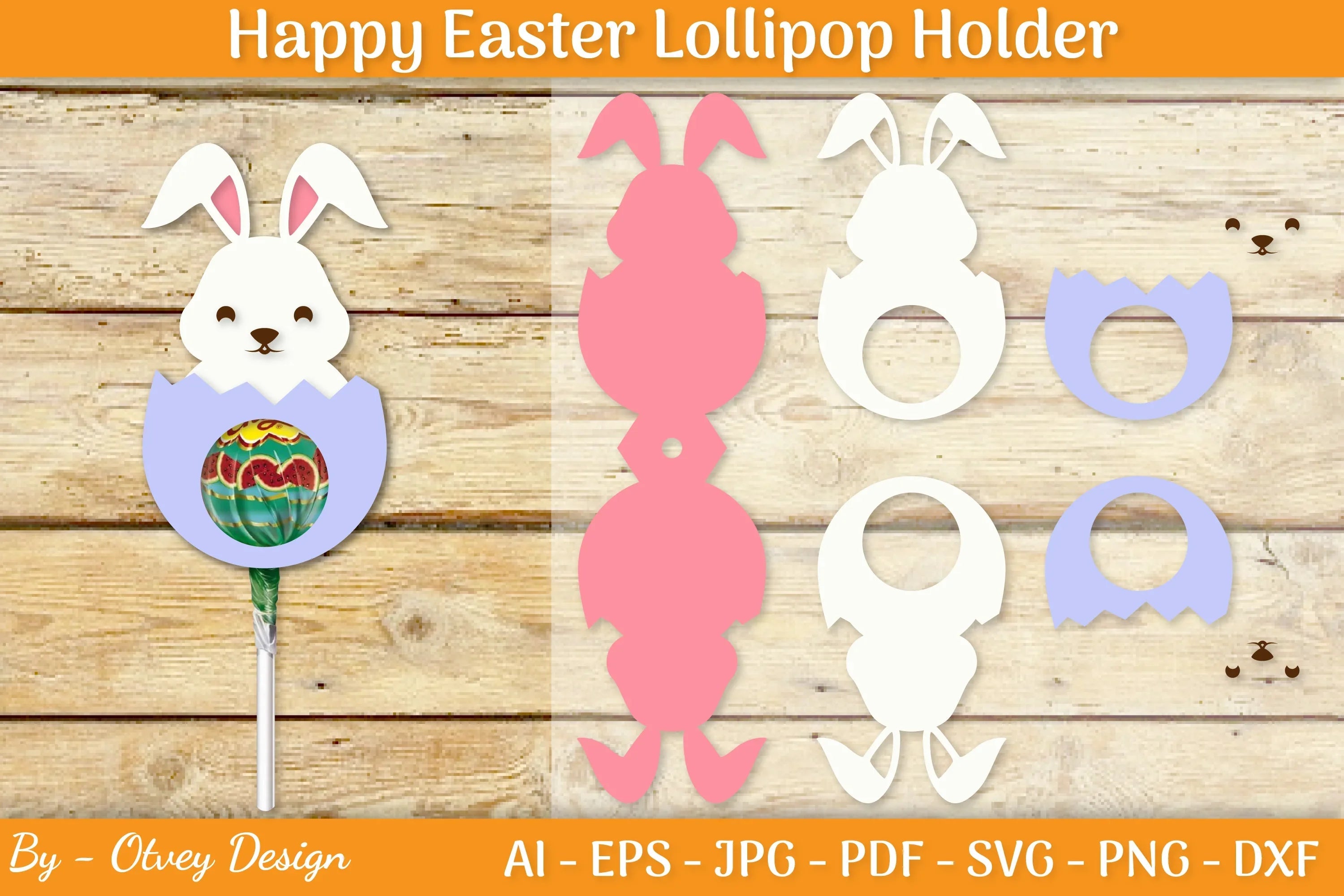 Happy Easter Lollipop Holder SVG Bundle - CraftNest - Digital Crafting and Art