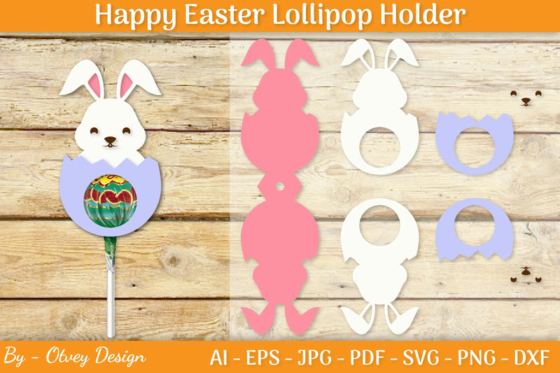 Happy Easter Lollipop Holder SVG Bundle - CraftNest - Digital Crafting and Art