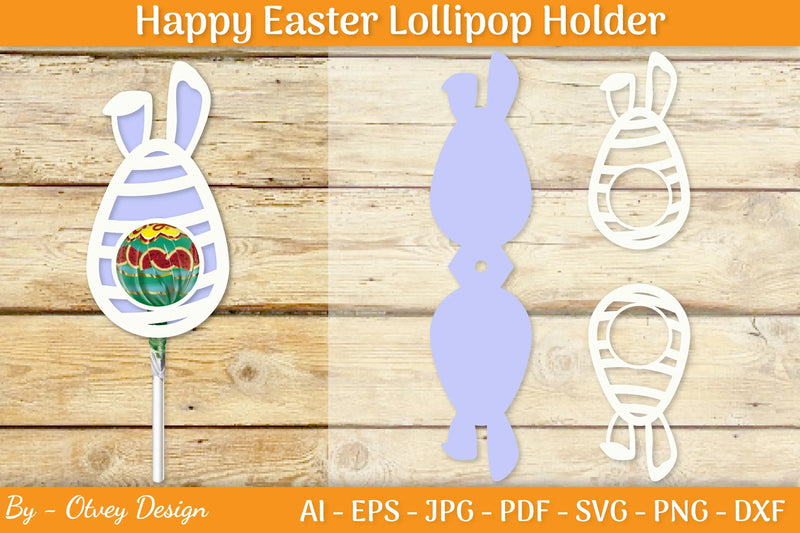 Happy Easter Lollipop Holder SVG Bundle - CraftNest - Digital Crafting and Art