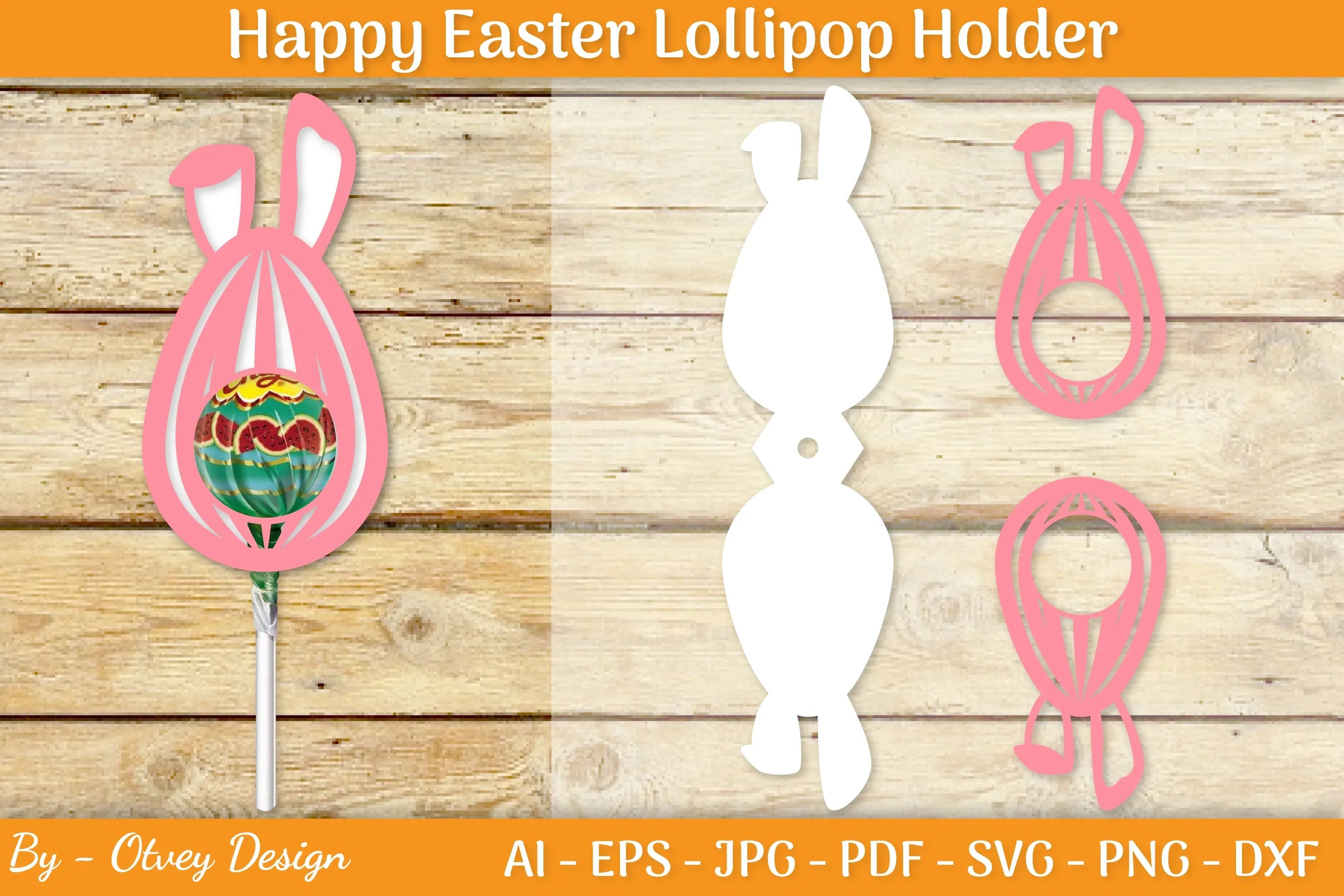 Happy Easter Lollipop Holder SVG Bundle - CraftNest - Digital Crafting and Art