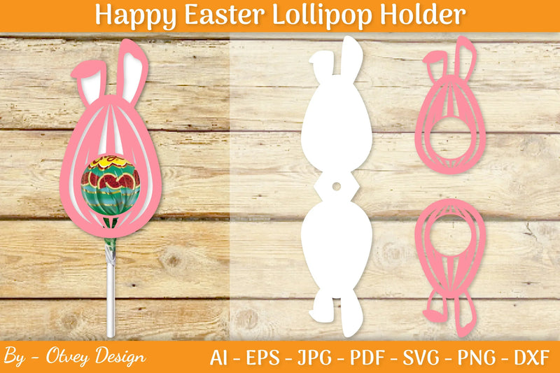 Happy Easter Lollipop Holder SVG Bundle - CraftNest - Digital Crafting and Art