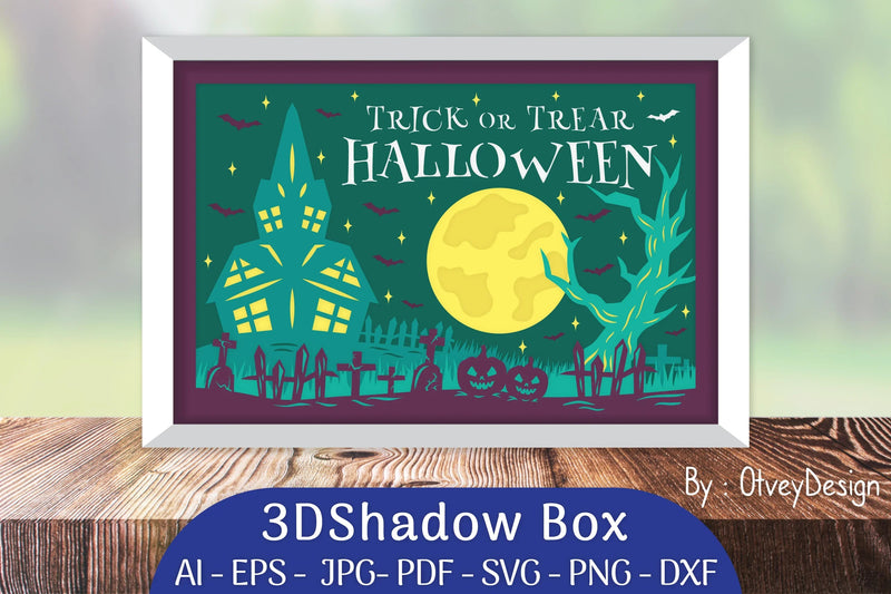 Happy Halloween 3D Shadowbox Layered Papercut SVG Bundle - CraftNest - Digital Crafting and Art