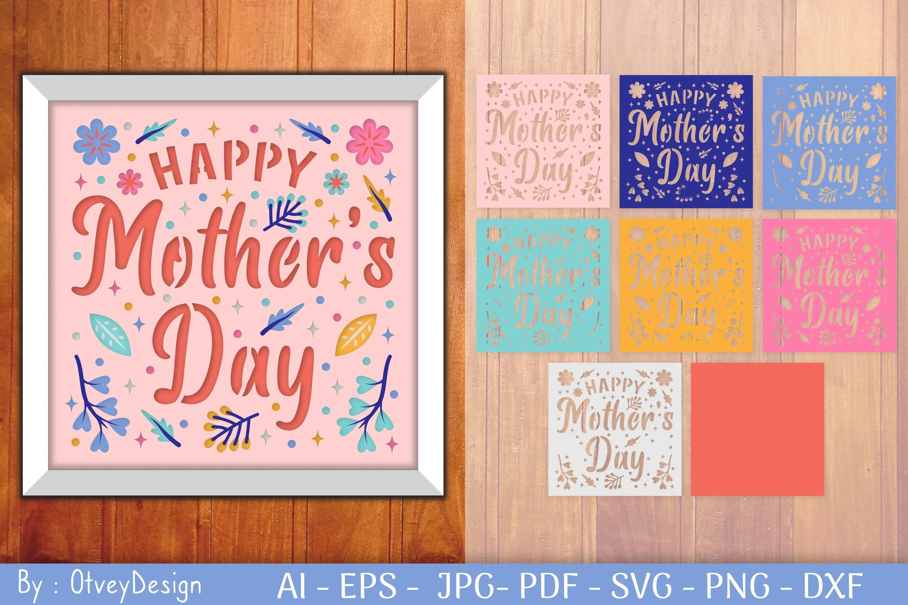 Happy Mother's Day Shadow Box SVG Bundle - CraftNest - Digital Crafting and Art