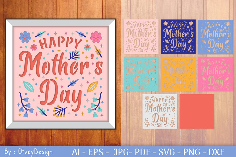 Happy Mother's Day Shadow Box SVG Bundle - CraftNest - Digital Crafting and Art