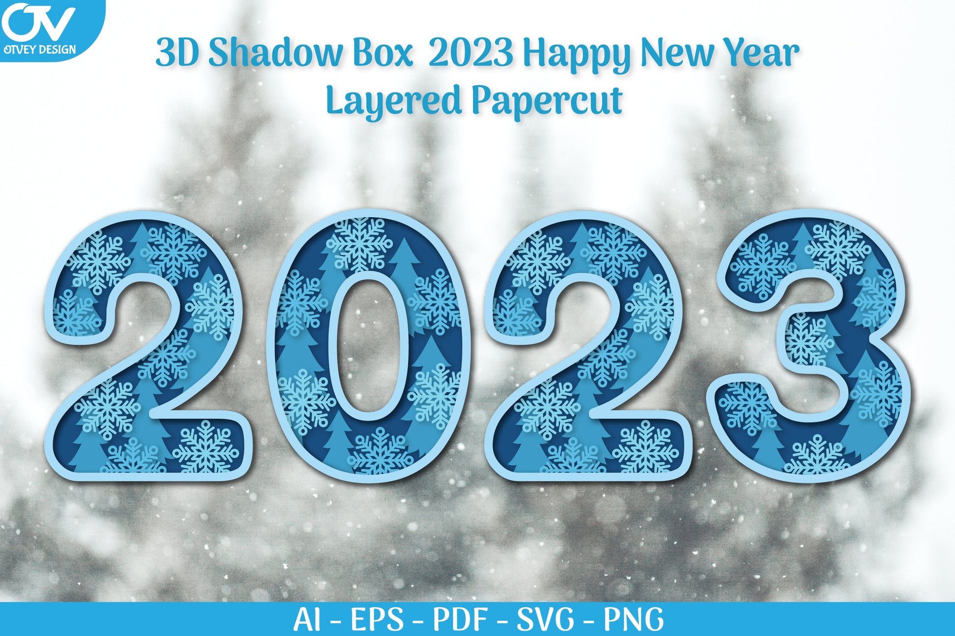 Happy New Year Snowflake 3D Layered SVG Bundle - CraftNest - Digital Crafting and Art