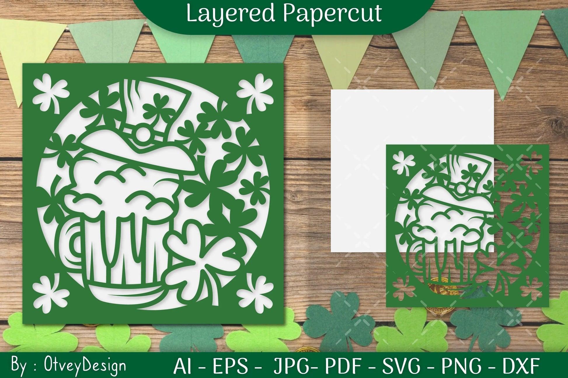 Happy St Patrick's Day Layered Papercut SVG Bundle 2 - CraftNest - Digital Crafting and Art