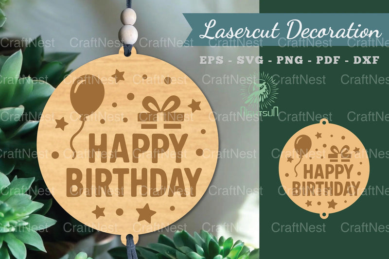 Happy Birthday Lasercut Decoration Clipart Bundle - CraftNest - Digital Crafting and Art