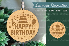 Happy Birthday Lasercut Decoration Clipart Bundle - CraftNest - Digital Crafting and Art