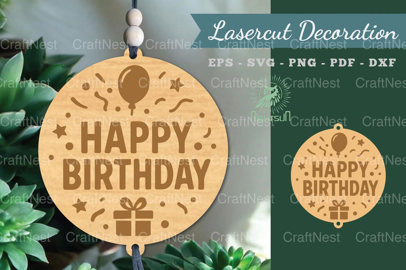 Happy Birthday Lasercut Decoration Clipart Bundle - CraftNest - Digital Crafting and Art