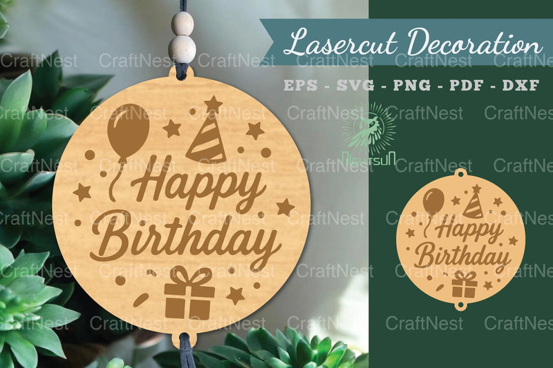 Happy Birthday Lasercut Decoration Clipart Bundle - CraftNest - Digital Crafting and Art