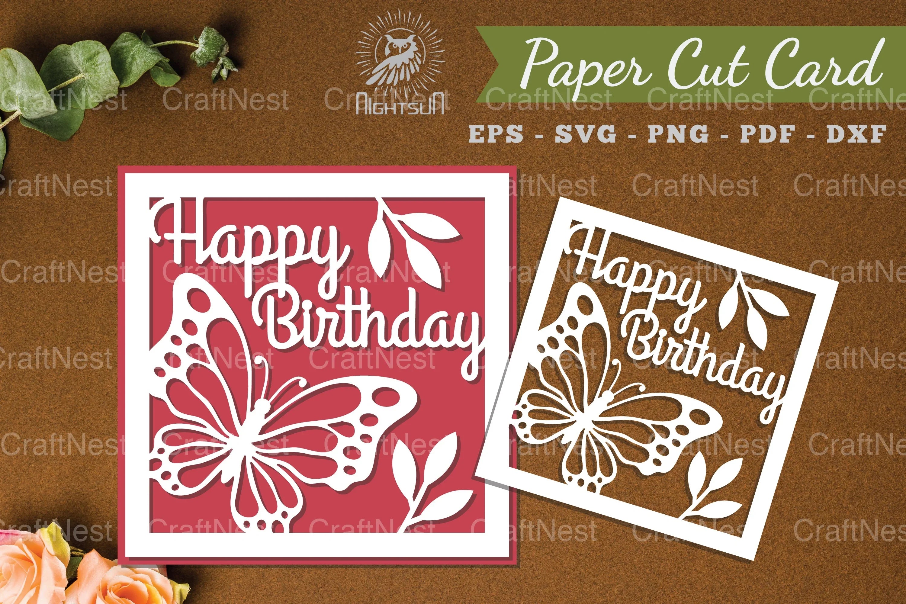 Happy Birthday Papercut Card SVG Bundle - CraftNest - Digital Crafting and Art