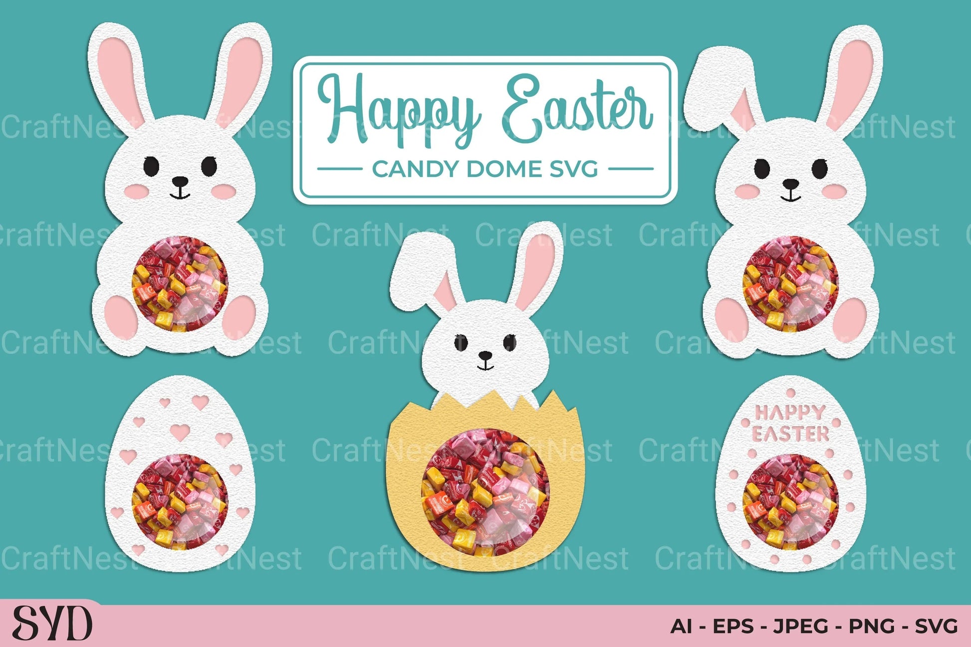 Happy Easter Candy Dome SVG Bundle - CraftNest - Digital Crafting and Art