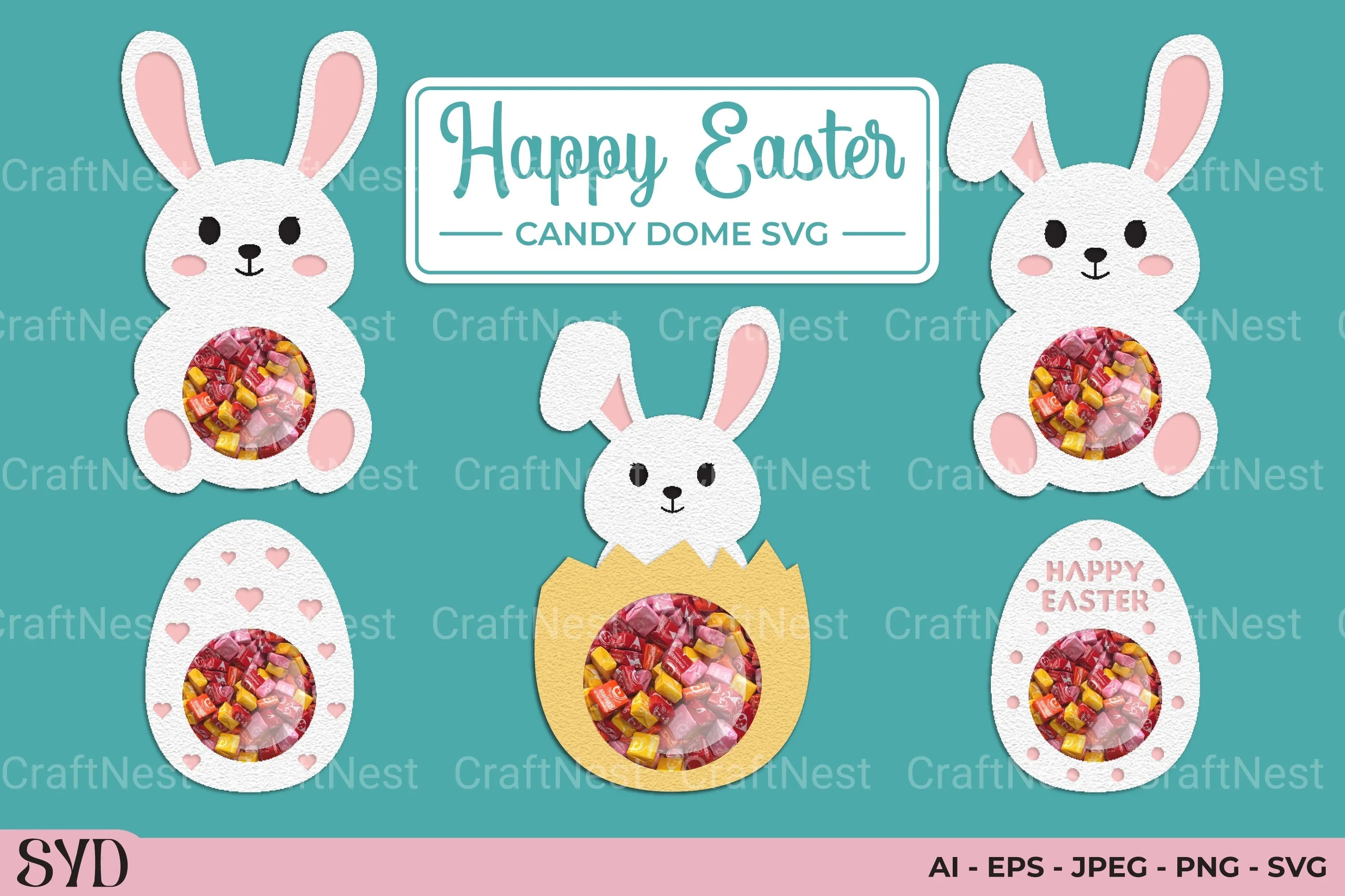 Happy Easter Candy Dome SVG Bundle - CraftNest - Digital Crafting and Art
