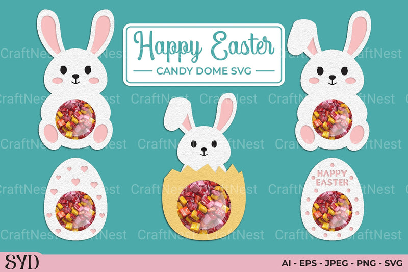 Happy Easter Candy Dome SVG Bundle - CraftNest - Digital Crafting and Art