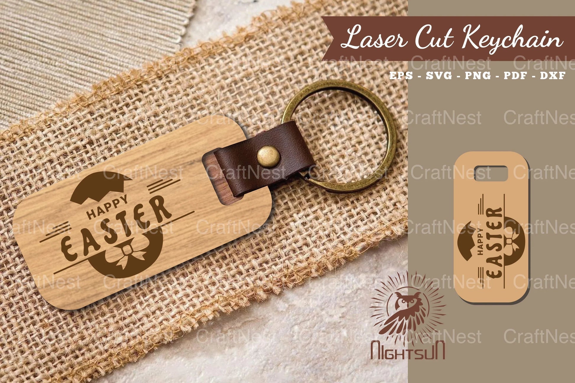 Happy Easter Laser Cut Keychain Design Bundle - CraftNest - Digital Crafting and Art