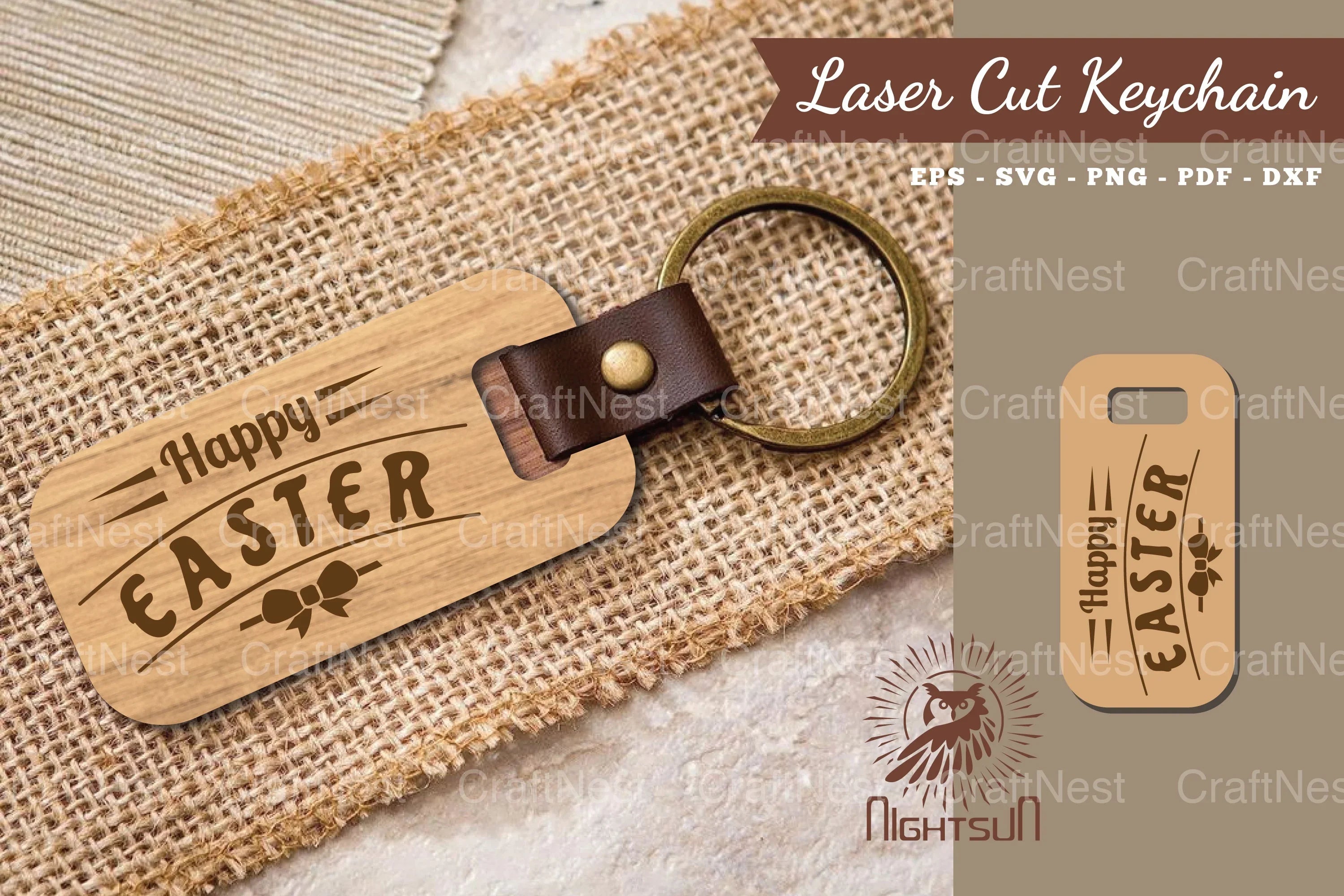 Happy Easter Laser Cut Keychain Design Bundle - CraftNest - Digital Crafting and Art