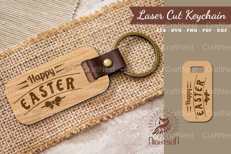 Happy Easter Laser Cut Keychain Design Bundle - CraftNest - Digital Crafting and Art