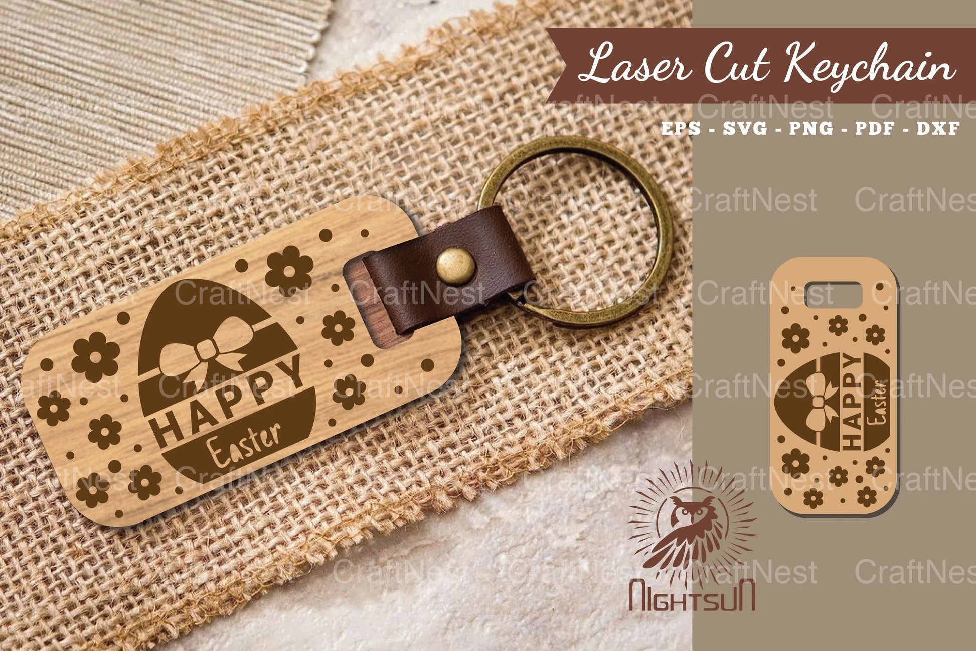 Happy Easter Laser Cut Keychain Design Bundle - CraftNest - Digital Crafting and Art