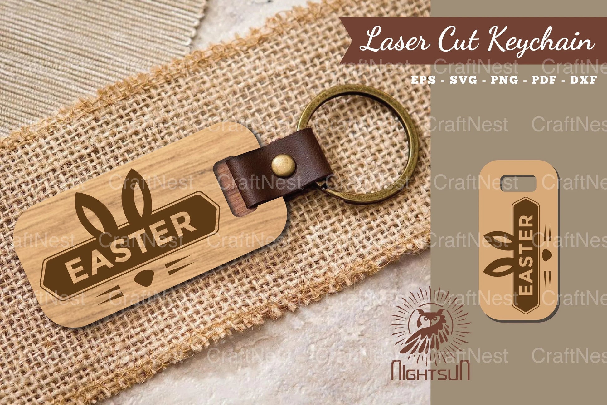 Happy Easter Laser Cut Keychain Design Bundle - CraftNest - Digital Crafting and Art