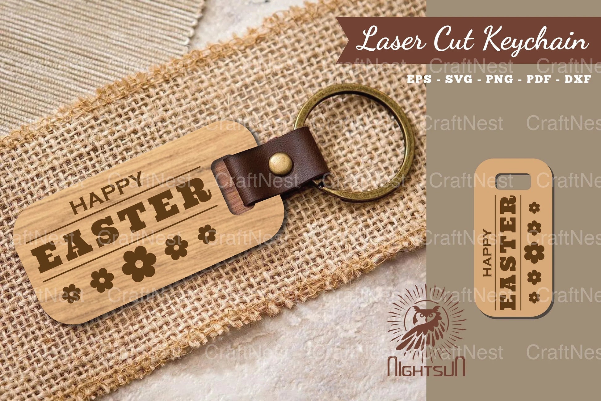 Happy Easter Laser Cut Keychain Design Bundle - CraftNest - Digital Crafting and Art