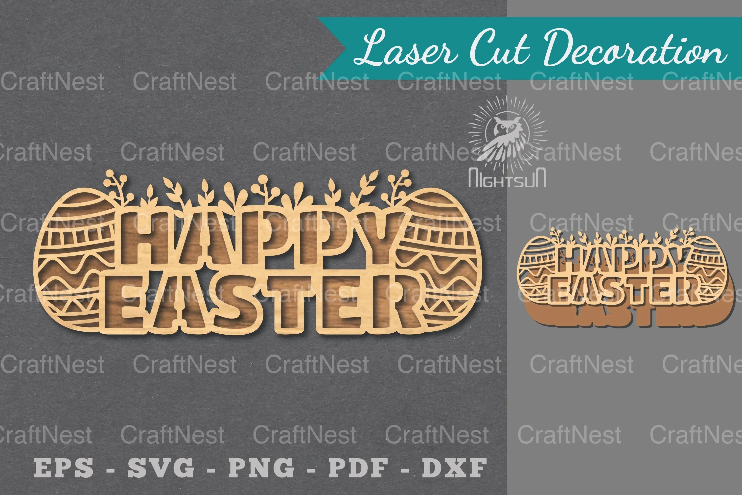 Happy Easter Laser Cut Sign Clipart Bundle - CraftNest - Digital Crafting and Art