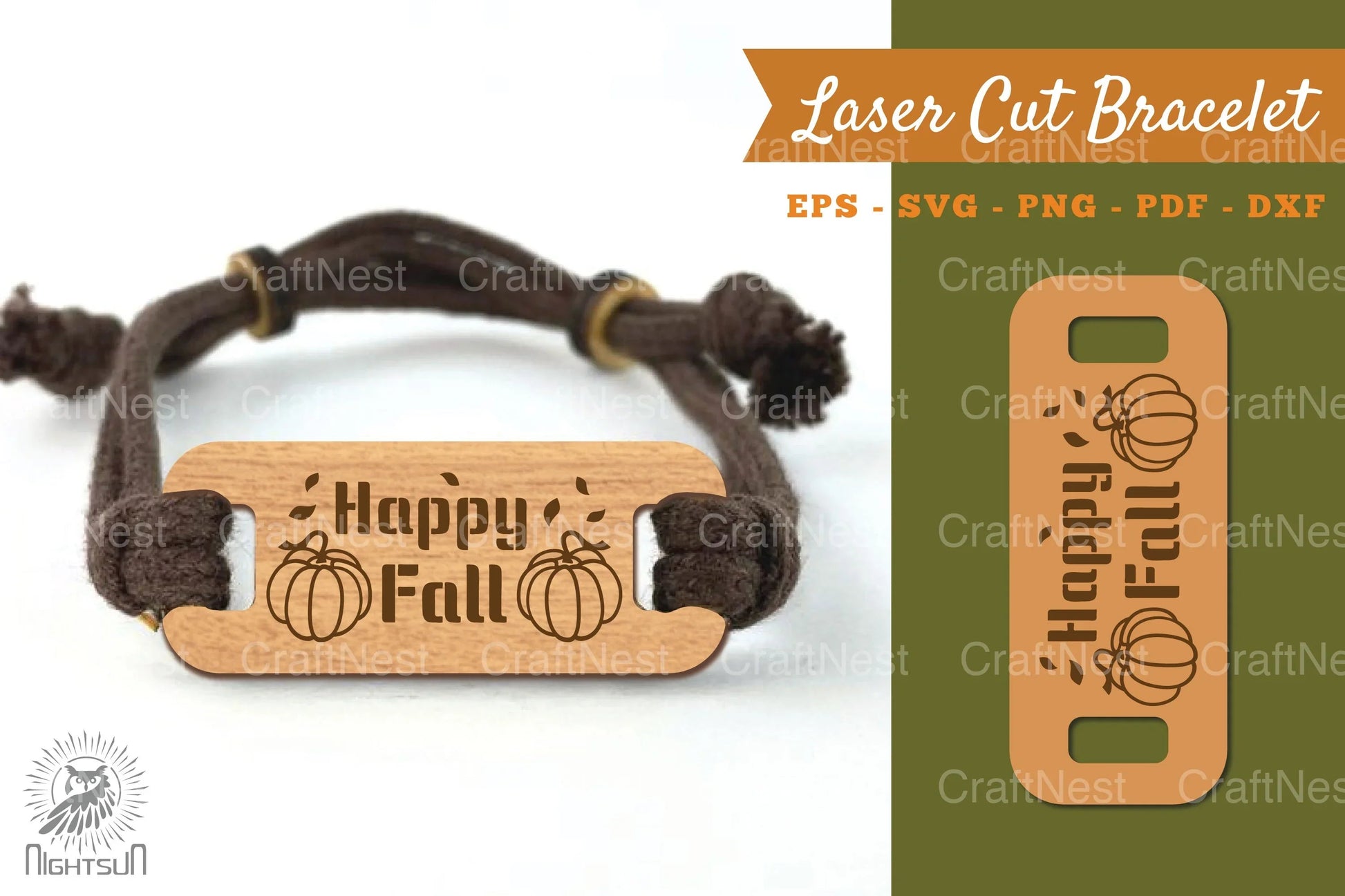 Happy Fall Laser Cut Bracelet SVG Bundle - CraftNest - Digital Crafting and Art