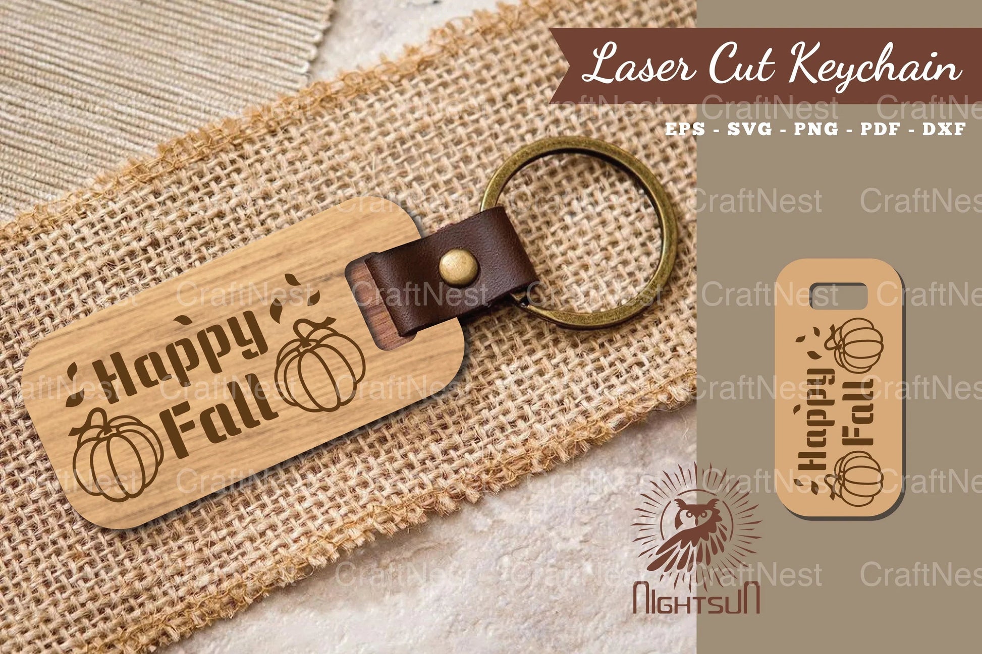 Happy Fall Laser Cut Keychain Design Bundle - CraftNest - Digital Crafting and Art