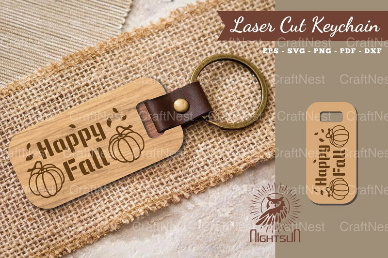 Happy Fall Laser Cut Keychain Design Bundle - CraftNest - Digital Crafting and Art