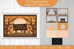 Happy Halloween 3D Shadowbox Layered Papercut SVG Bundle - CraftNest - Digital Crafting and Art