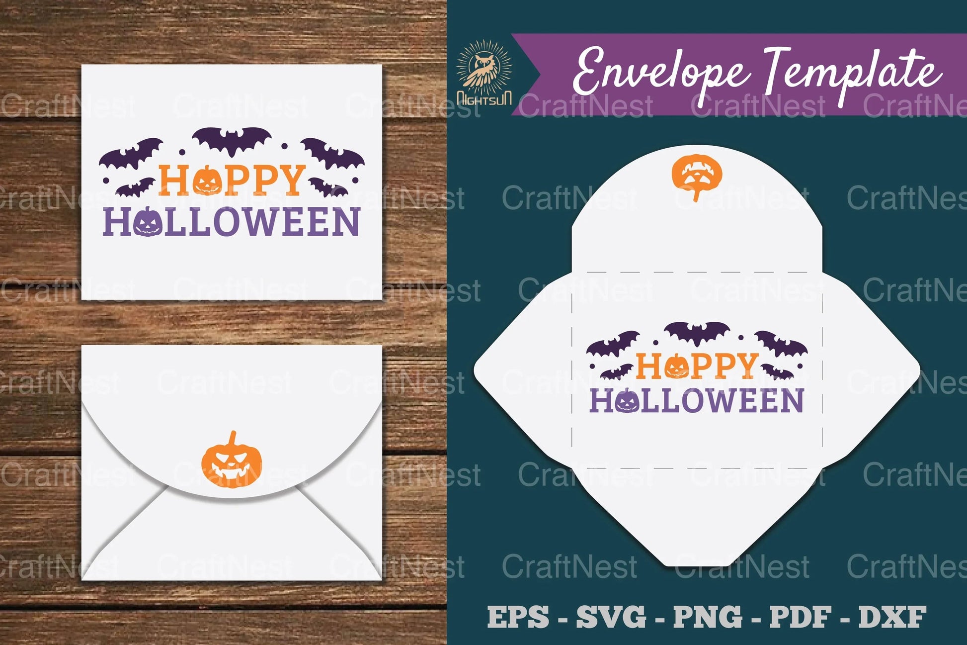 Happy Halloween Envelope Template Clipart Bundle - CraftNest - Digital Crafting and Art