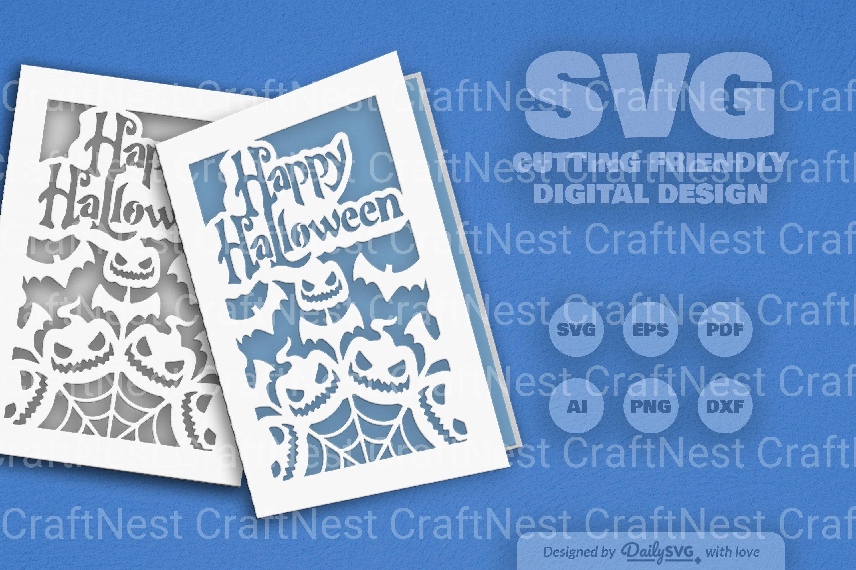 Daily SVG Bundles: Happy Halloween Greeting Card Clipart