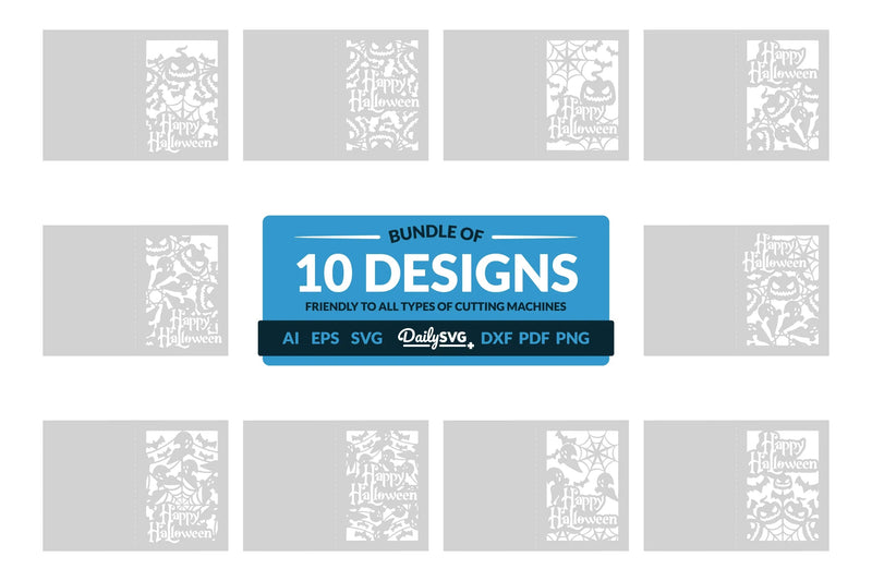 Daily SVG Bundles: Happy Halloween Greeting Card Clipart - CraftNest - Digital Crafting and Art