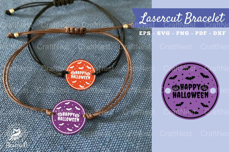 Happy Halloween Laser Cut Bracelet Design Bundle - CraftNest - Digital Crafting and Art
