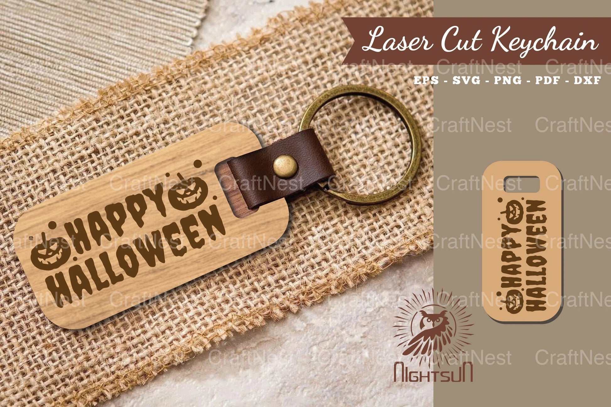 Happy Halloween Laser Cut Keychain Design Bundle - CraftNest - Digital Crafting and Art