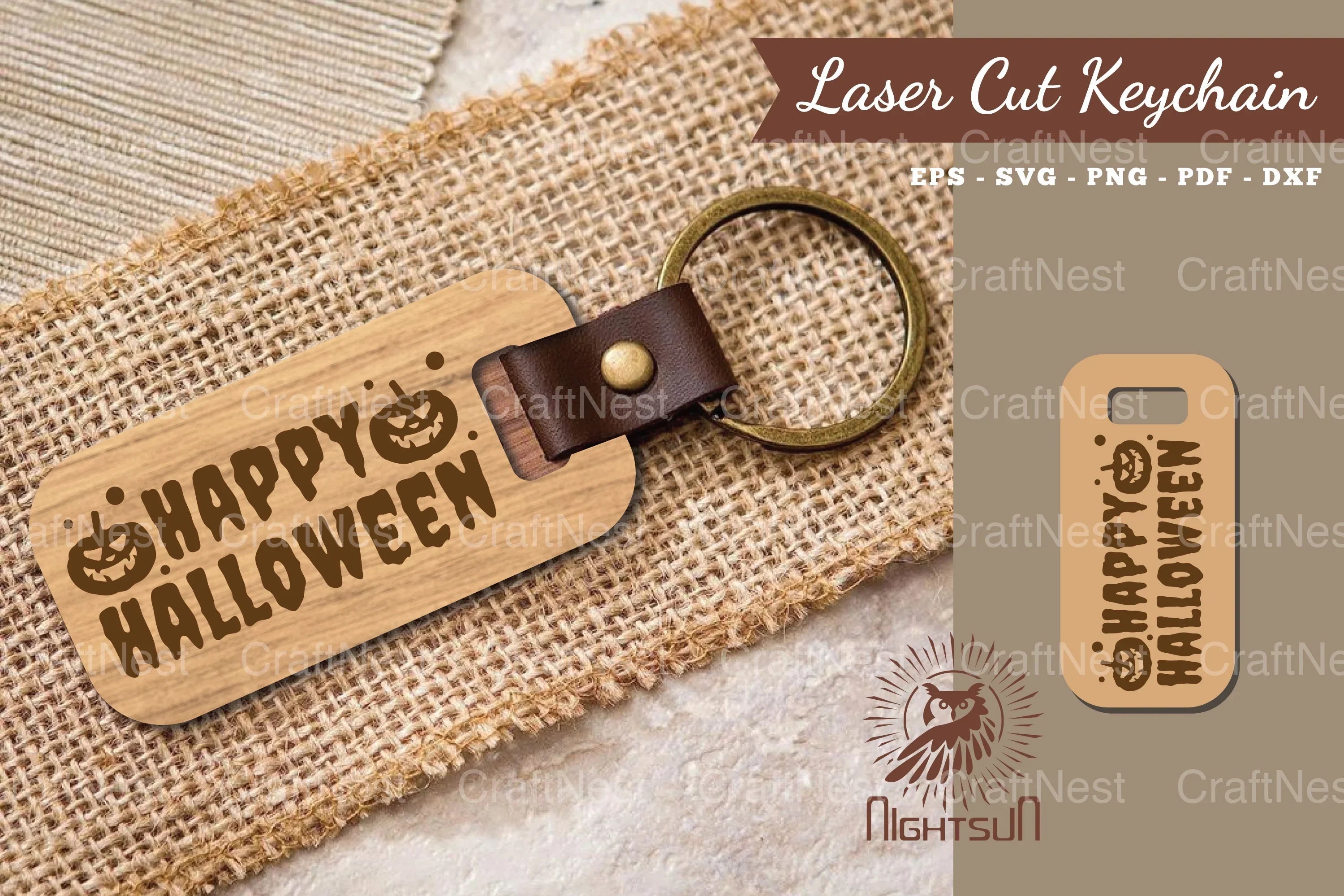 Happy Halloween Laser Cut Keychain Design Bundle - CraftNest - Digital Crafting and Art