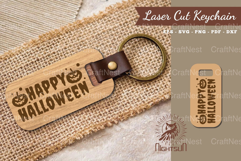 Happy Halloween Laser Cut Keychain Design Bundle - CraftNest - Digital Crafting and Art