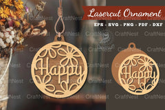 Happy Laser Cut Ornament Clipart Bundle - CraftNest - Digital Crafting and Art