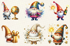 Happy New Year Gnome Clipart Bundle - CraftNest - Digital Crafting and Art