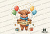 Happy New Year Highland Cow Clipart Bundle