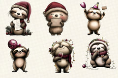 Happy New Year Sloth Clipart Bundle - CraftNest - Digital Crafting and Art