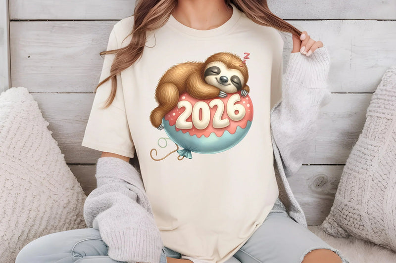 Happy New Year Sloth Clipart Bundle - CraftNest - Digital Crafting and Art