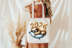 Happy New Year Sloth Clipart Bundle - CraftNest - Digital Crafting and Art
