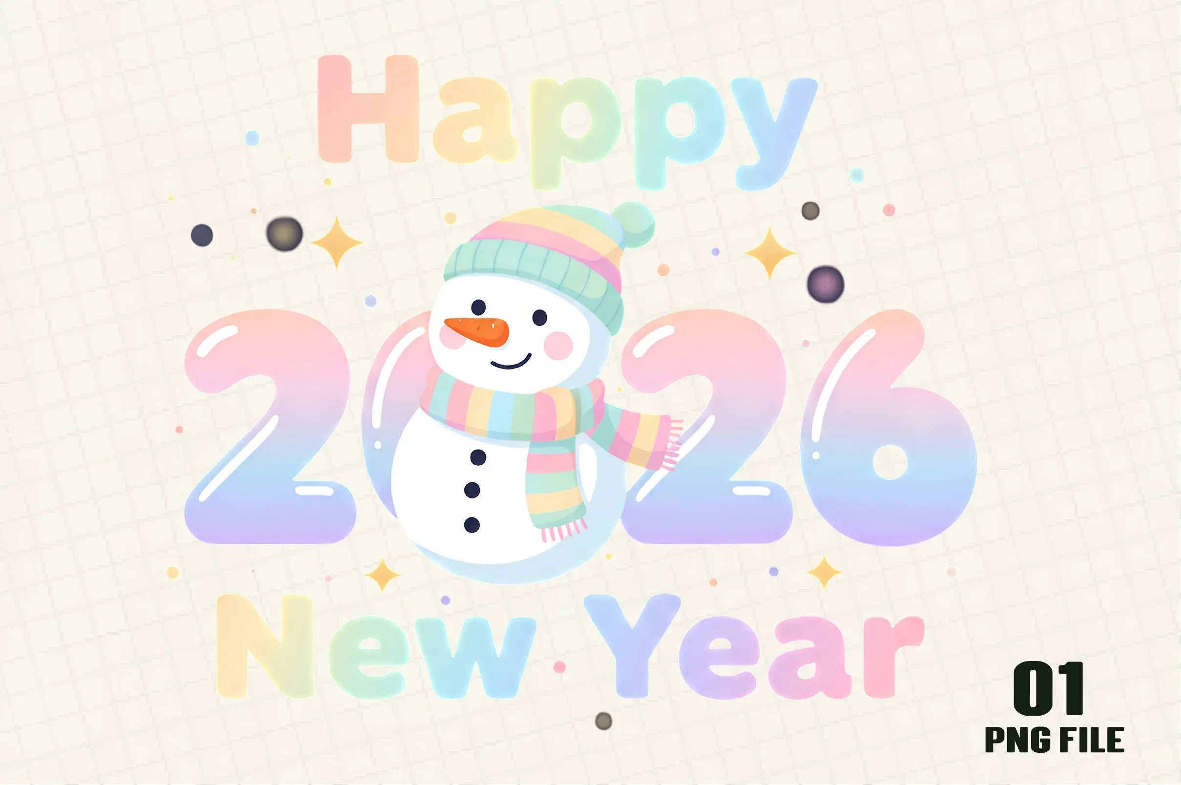 Happy New Year Winking Snowman Clipart Bundle - CraftNest - Digital Crafting and Art