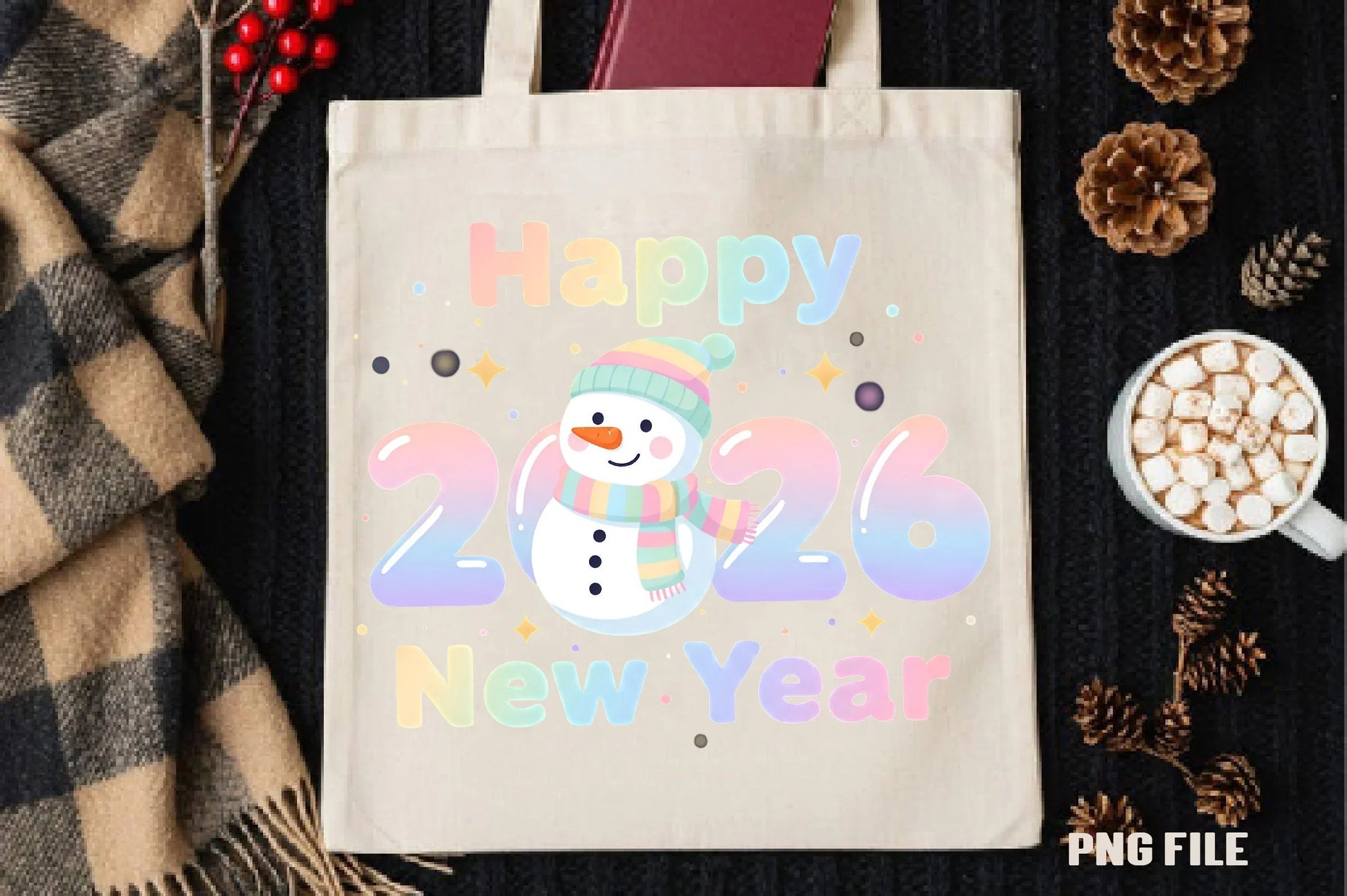 Happy New Year Winking Snowman Clipart Bundle - CraftNest - Digital Crafting and Art