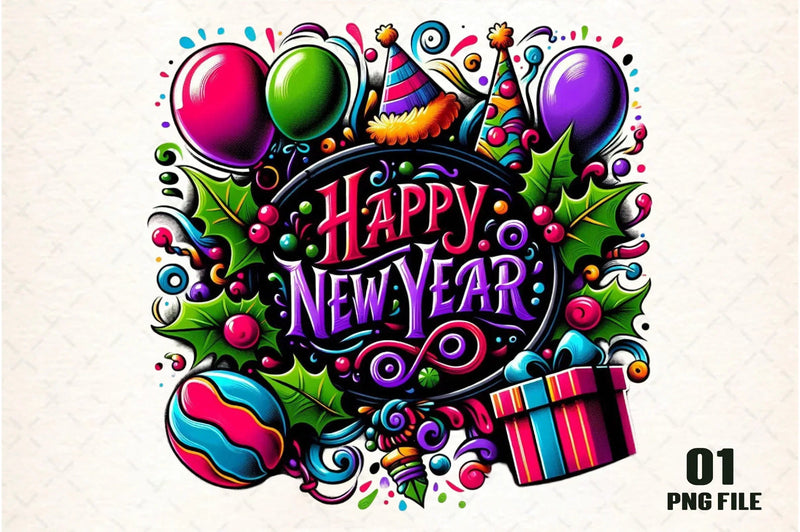 Happy New Year Clipart Bundle - CraftNest - Digital Crafting and Art