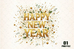 Happy New Year Clipart Bundle - CraftNest - Digital Crafting and Art