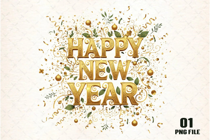 Happy New Year Clipart Bundle - CraftNest - Digital Crafting and Art