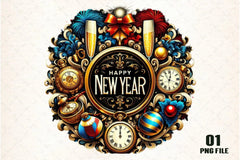 Happy New Year Clipart Bundle - CraftNest - Digital Crafting and Art